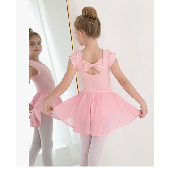 Leotard Snap Crotch BowBack with Skirt SIZE 7/8 - Picture 4 of 6